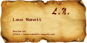 Laux Nanett névjegykártya